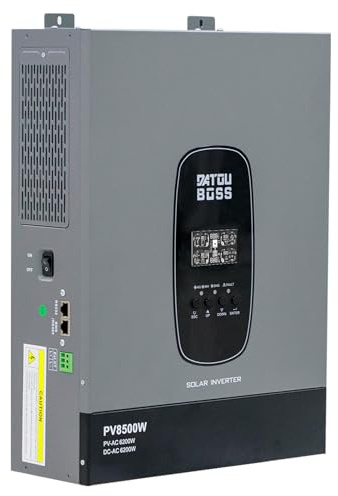 DATOUBOSS Inversor Solar Aislado 48V 6200W Onda Pura MPPT 120A | Para casas aisladas y fincas, entrada FV 8500W, batería LiFePO4, BMS inteligente, WiFi opcional y sensor CT
