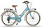 Airbici 605AL Damenfahrrad Citybike 28 Zoll Blau | Fahrrad Damen Retro Cityräder City Bike | 6 Gänge, Aluminiumrahmen, Schutzblech, LED-Licht und Gepäckträger City-Bike Damen (Blau)