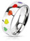 Paula & Fritz® Band Ring aus Chirurgenstahl Edelstahl 316L Band mit Herzen in Regenbogenfarben 57 (18)