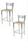 t m c s Tommychairs - 2er Set Moderne Barhocker Elegance für Küche und Esszimmer, Robustes Gestell aus verchromtem Stahl, gepolsterte Sitzfläche mit Kunstleder in der Farbe Elfenbein bezogen
