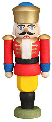Seiffener Volkskunst Nussknacker König 9 cm Baumbehang Christbaumschmuck (rot)