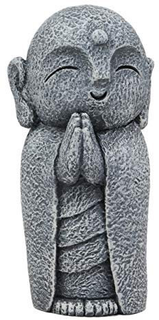 Ebros Japanischer Happy Jizo Mönch mit Händen, eingeklemmt in Gebet, Mini-Statue, 11,4 cm hoch, Bodhisattva, Buddha, Talisman des Schutzes, für Kinder und Babys, Gedenk-Dekoration, Figur Jizos Buddhas