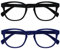 OPULIZE Pop Reading Glasses 2 Pack Fun Round Matt Frame Black Blue Spring Hinges Scratch Resistant Mens Womens RR2-13 +2.50