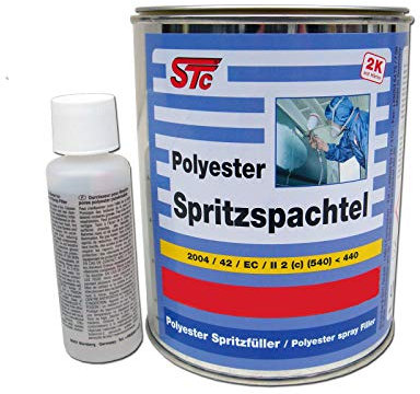 1,5 kg Set STC 2K Polyester Spritzspachtel grau inkl. Härter Spritzfüller auto