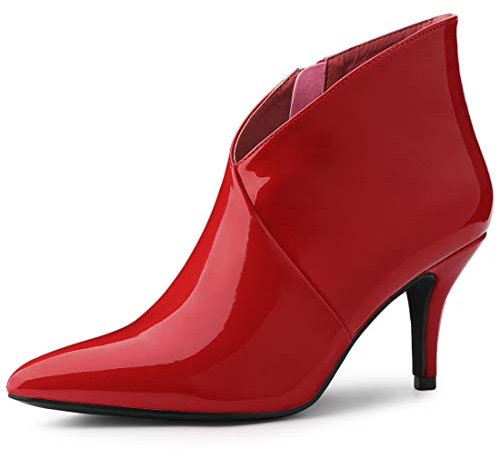 Allegra K - Stivaletti da donna a punta a V, Rosso (Sandali Adventure Seeker, punta chiusa - T - Bambini), 36.5 EU