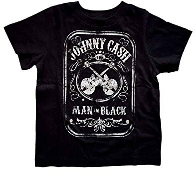 Johnny Cash Jungen-T-Shirt Little Man In Schwarz Nue offiziell 12 Months to 5
