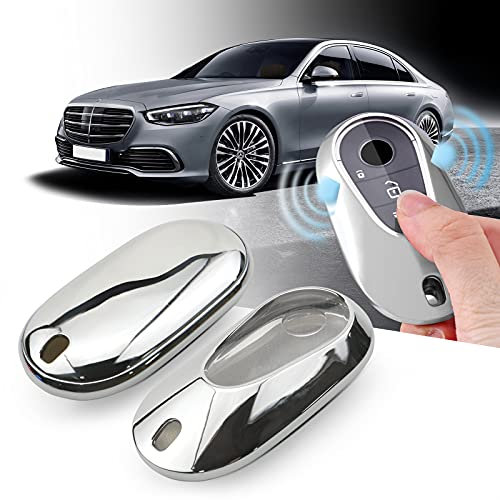 YEE PIN Porte-clés de Voiture avec Porte-clés Mercedes Benz Classe C W206 / Classe S W223 Porte-clés étui en Silicone TPU
