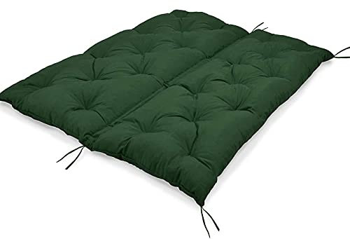 Ultra Thick Garden Swing Hammock Seat Bench Cushion 2 3 Seater Pad Canopy Outdoor Patio Furniture Cushion Soft Touch & Comfortable (150x100x8cm, Dark green)