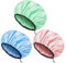 Auban Shower Cap for Women,Reusable Shower Caps,Waterproof Satin Exterior, EVA Lining, Adjustable & Extra Large，Hair Cap for All Hair lengths, 3 Colors