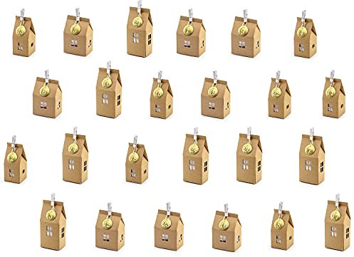 DIY Adventskalender Häuser Dorf aus Kraftpappe zum Befüllen & Basteln