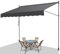 Fiqops Klemmmarkise Balkon, Höhenverstellbar Abdeckhauben Markisen UV-beständig Sonnenschutz Garten Wetterfest Balkonmarkise ohne Bohren, 300x120x 200-300cm Grau