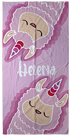 Toalla Personalizada con Nombre. Toalla Playa Bebe. Toalla Playa. Toalla Piscina/Piscina. Algodón y Microfibra. Regalos Originales. Varios Tamaños. Alpaca Amiga