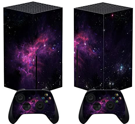 PlayVital Adesivo Skin per Xbox Series X Console&Controller Sticker Decal Cover Vinile per Xbox Series X-Nebulosa Viola
