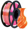 FLASHFORGE Seide Zweifarbig Filament, Pink Gelb, 2-in-1 Coextrusion-Filament, 1,75 mm, 3D-Drucker-Verbrauchsmaterial, 1 kg Spule, Maßgenauigkeit +/- 0,02 mm, Seiden-PLA-Farbwechsel