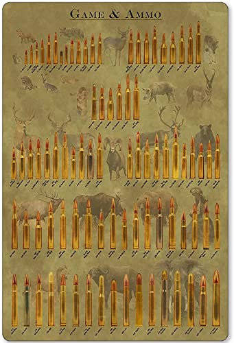Metall-Blechschilder Spiel Ammo Retro Hunting Cartridges Knowledge Metall Poster Lustiges Blechschild Generisch Retro Schilder Für Garage, Küche, Home 20x30cm
