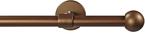 Garesa Gardinenstange Bolti Ø 16mm, 1-läufig, Bronze I Stabile Vorhangstange ohne Ringe I Mit Endknopf Kugel I Für mittelschwere Vorhänge I 180cm