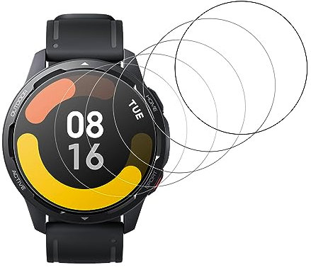 NEW'C Lot de 5, Protection Écran en Verre Trempé pour Xiaomi Watch S1 Active, Film de Protection - Résistant (0,33mm HD Ultra Transparent)