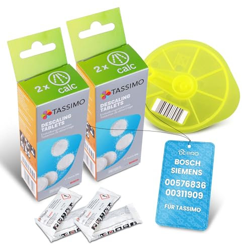 DL-pro Disc di pulizia + 2 x decalcificanti per Bosch Siemens 576836 00576836 311909 00311909 - Kit di pulizia e decalcificazione per sistema di bevande, macchina da caffè