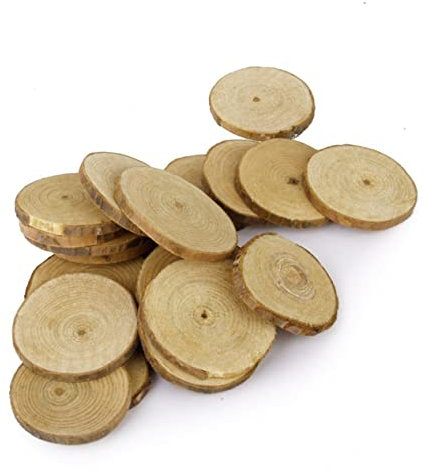 VILLCASE Hochzeitsdekoration 20 Stück Baumscheiben Holzscheiben Zum Basteln Krippen-Ornamente Für Runde Holzscheiben Weihnachtsschmuck Holzsockel Geschenkchip Dekorieren Oblaten-Holzschild