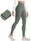 CRZ YOGA Damen Sport Thermo Leggings Winter Warme Sports Yoga Leggins High Waist Fleece Thermal Sportleggins - 71cm Grauer Salbei 40