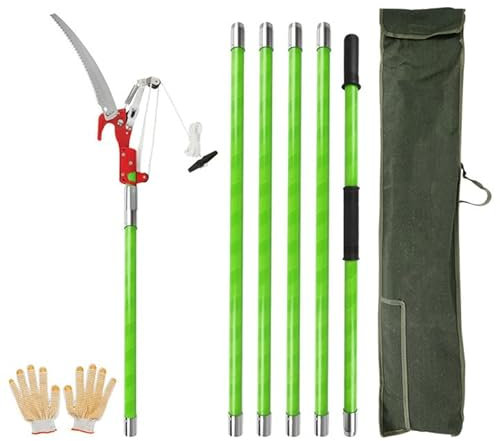 Tree Pole Pruner,maxant Pole Pruning Saw 6m Tree Pruner Tree Loppers with Scissors and Gloves Pole Pruner Manual Branches Trimmer for Forestry,Lawn,Garden Branch Trimming Cutting, BREDCV-0065