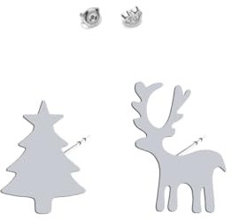 Ohrringe Silber Rentier und Weihnachtsbaum Weihnachten