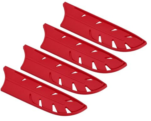 PATIKIL Knife Sheaths for Kitchen Knife for 7 Nakiri Knife, 4 Pcs Knife Edge Guard, Knife Sheath Covers Sleeves, Feathered Japanese Kitchen Knife Set, Red, 7.2x 2
