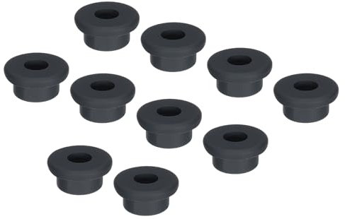 sourcing map 10Pcs T Type Rubber Grommet Mount Dia 21mm (28x11x14mm) Seal Protection Flexible Hole Plugs for Cable Pipe Black