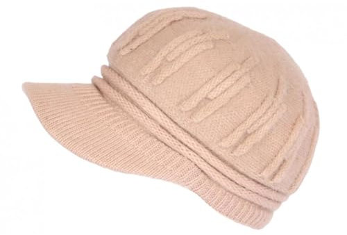 Nyls Création Bonnet Casquette Rose Poudre Femme Beret Angora Holda - Taille: Taille Unique - Couleur: Rose - Femme