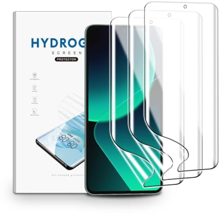 nvskvd 3 Piezas Película de Hidrogel para Xiaomi 13T | Protectores de Pantalla TPU de alta definición, Lámina Flexible de Resistente a arañazos, Tacto de alta sensibilidad