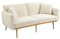 KecDuey 2-Sitzer Teddystoff Sofa Mit Typischen Armlehnen, 161.97 x 77.97 x 79.98cm, Akzentsofa, Loveseat Mit Metallfüßen (Teddymaterial, Weiß)