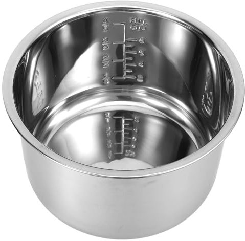 Zerodeko Reiskocher-Einsatz 4 L Edelstahl-Reiskocher-Einsatztopf -Ersatztöpfe Kochtöpfe Ersatz-Einsatzbehälter Für Elektrisches -Zubehör