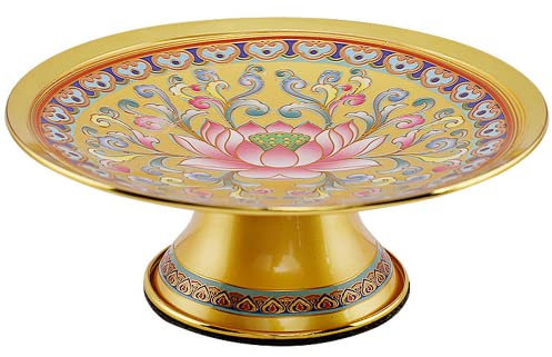 SEIBES Buddhistisches Zubehör, 7 zoll Buddha Opfer Platte Obst Platte Lotus Reichtum Gott Obst Gericht Buddhistischen Lieferungen