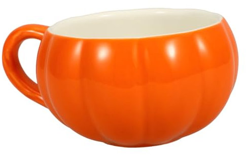 CIYODO Tasse Céramique Forme De Citrouille Mug Décoratif Pour Halloween Déjeuner Pour Fêtes Automne