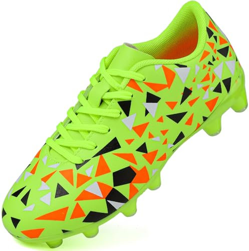 situkeke Zapatos de Fútbol Niños Botas Deporte Adolescentes Atletismo Training Botas de Fútbol Cesped Artificial Aire Libre Zapatillas Deportivas Verde 39 EU