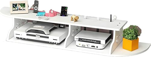 GZYHDC Router Storage Box,Floating Shelves Used For TV Components,WIFI Router Storage Shelf,Set-top Box Decoder Rack,Wall Shelf TV Cabinet Stand,WiFi Router Console Storage Unit Organizer Shelf