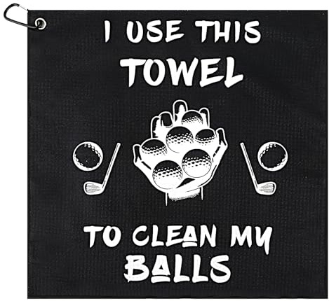Deepton Golf Towel, Funny Golf Gifts for Men, Personalised Golf Accessories | Golf Accessories for Men Women, Novelty Golf Towels with Clip for Husband Boyfriend Dad Golfers