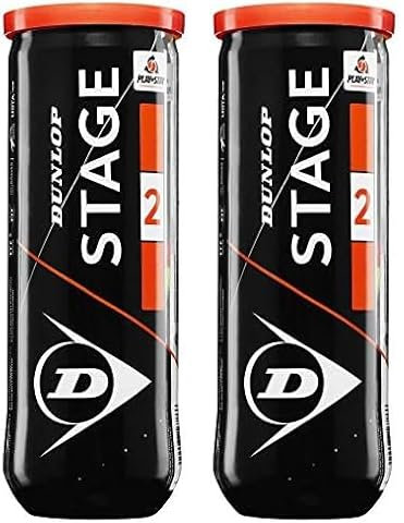 DUNLOP Tennisball Stage 2 Orange - für Kinder & Einsteiger im Mittelfeld (1x3er Dose) (Packung mit 2)