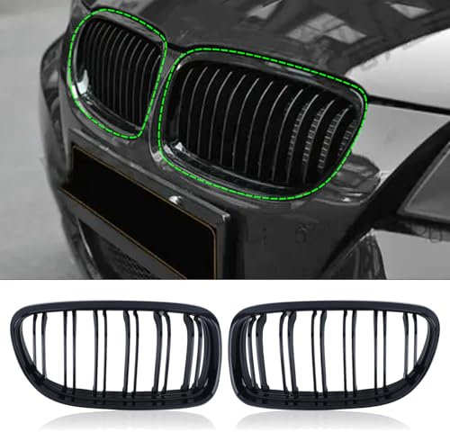 BONRYAN E90 E91 Kühlergrill Kompatibel für 2009-2011 Doppelgrill Schwarz Glanz für BMW 3er E90 E91 LCI Nierengrill Front