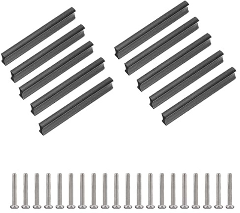 JIADEXIN 10 Stück Möbelgriffe 32mm Lochabstand Aluminiumgriffe mit Schrauben Schubladengriffe Schrankgriffe Küchengriffe für Küche Kleiderschrank Schlafzimmer Badezimmer（Schwarz）