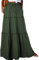 Byoauo Damen Langer Rock Hohe Taille Elastische A-Linie mit Taschen Blumen Casual Falten Rock Maxirock