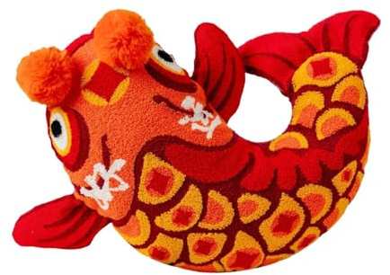 Milageto Chinesisches Neujahrs-Wurfkissen, Kissen, Party-Dekoration, Bettwäsche, Zimmer, Frühlingsfest, Festival, Wohnzimmer, Ornament, Stoffpuppe, Koi-Fische