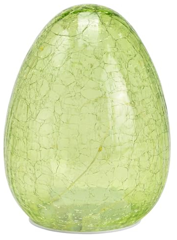 G. Wurm Dekoleuchte Ei Osterei (S) Glas, Grün, Lampe mit LED Lichterkette - Dekolampe, Tischleuchte, Eierlampe Ostern