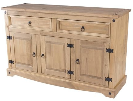 Bravo Furniture | Corona Medium Wood Sideboard with 2 Doors, 3 Drawers