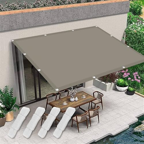 Voile D Ombrage Abri de Jardin 350 x 350 cm UV Résistant Contre Le Ven Voile d'ombrage Toile D Ombrage avec Le Kit de Fixation pour en Plein Air Jardin & Terrasse, Taupe