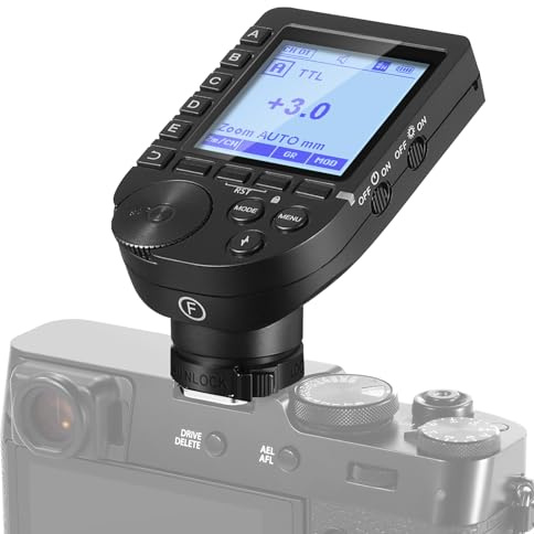 NEEWER Upgraded QPRO-F TTL Wireless Flash Trigger Compatible with Fujifilm 1/8000s HSS Slanted Large Screen 5 Group 9 Customizable Functions for Q4 Q3 Z2 Z1 Z760 NW760 S101-300W PRO/400W PRO