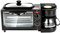 Máquina de Desayuno 3 en 1, Horno eléctrico Multifuncional, máquina para Hornear Tartas y Pan, Mini Horno Multifuncional pequeño.