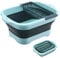 Collapsible Wash Basin Folding16.5x11.8x7.1 In Large Dish Tub with Drain Tray & Plug Portable Wash Tub with Handle & Hanging Hole for Kitchen Camping Laundry (Green)