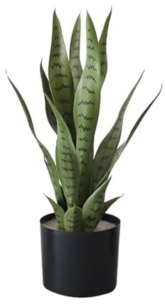 Aptliton Snake Plant Indoor with Pot, 50 Cm Tall Fake Snake Plant Indoor with Pot for Home Office Balcony Patio Living Room Garden Decoration(Green 50cm)