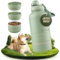 mea:hana Pets - Gourde pour chien - Pour les déplacements - 1 l - Avec gamelles - Idéale pour les voyages, l'extérieur - Bouteille isotherme en acier inoxydable avec gamelle - Accessoire pour chien